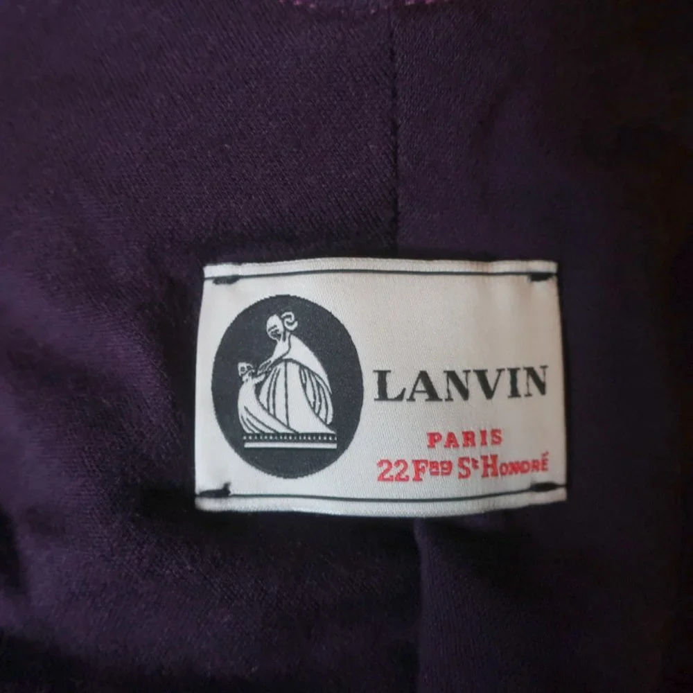LANVIN DRESS PURPLE WOOL SIZE 40 LONG SLEEVE V-NECK - Picture 6 of 8